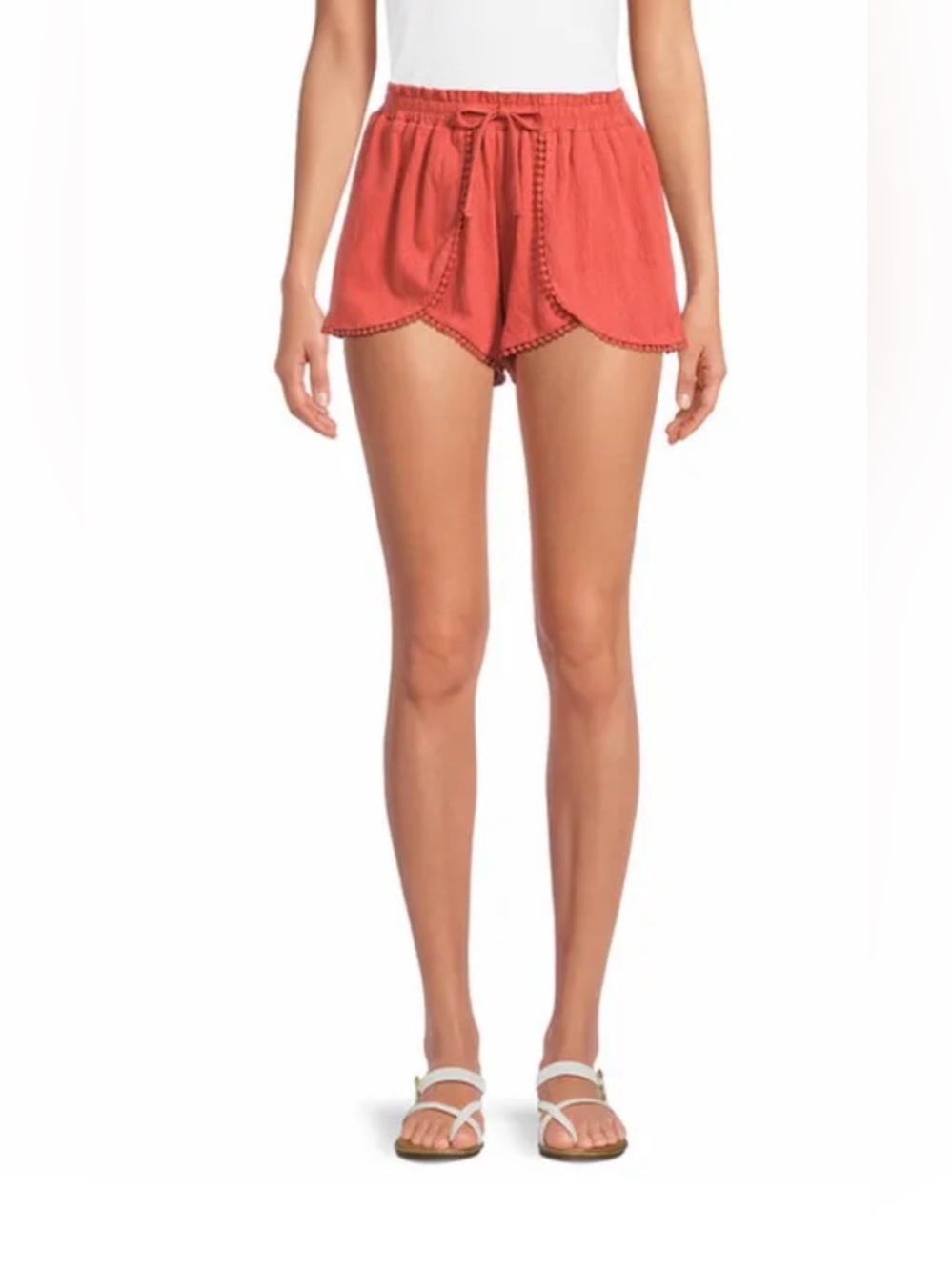 NOBO Coral Red Elastic Waist Shorts
